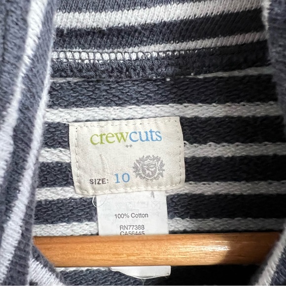 Crewcuts Nautical Striped Navy Cream Cotton High Neck Sweater Size 10 - Picture 6 of 6